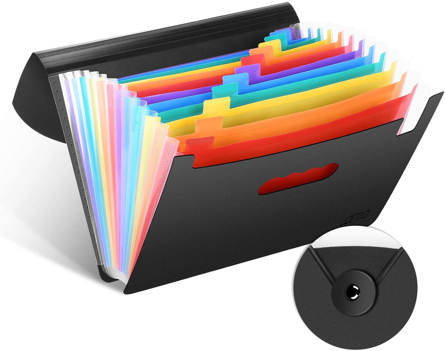 Expanding File Folder with Portable-Handle Document Organizer Briefcase Business Filing Bag A4