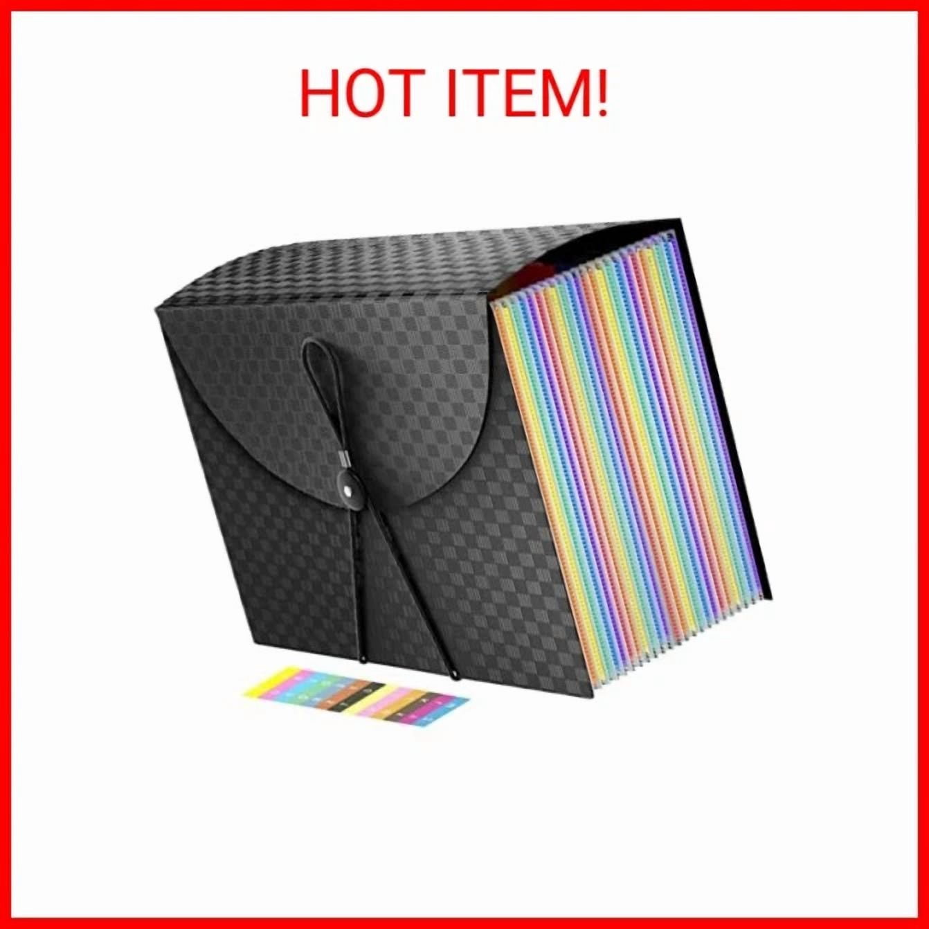 Expanding File Folders Accordion File Organizer W/ 24 Pockets,Accordian Document