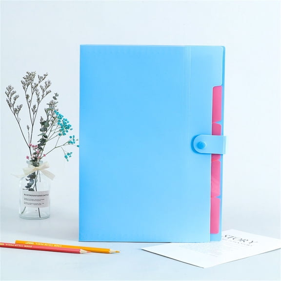 Expanding File Folders Accordion Folders 1 Pack, Letter A4 Size Plastic Document Organizer with Colored Tabs, Multi Pocket Bill Receipt Wallet with Snap Button Closure,Advertise