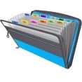 thumbnail image 1 of Expanding File Organiser.Fun Storage Document Folder Box Files.13 Pockets Zip Filing Folders.5 Colours.Accordian File Folder with Tabs.Expandable Documents Wallet Accordion File, 1 of 4