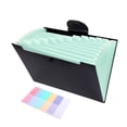 thumbnail image 1 of Expanding File Organizer with 12 Pockets,Accordion File Folders with Labels,Accordion File Folders with Snap Buckles Closure,Portable Document Paper Bill Receipt Organizer for Home (Light Green), 1 of 7
