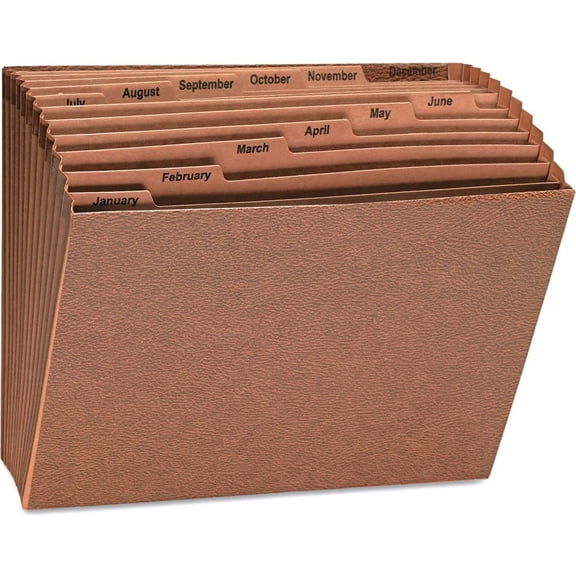Expanding Files, 12 Sections, 1/12-Cut Tab, Letter Size, Redrope