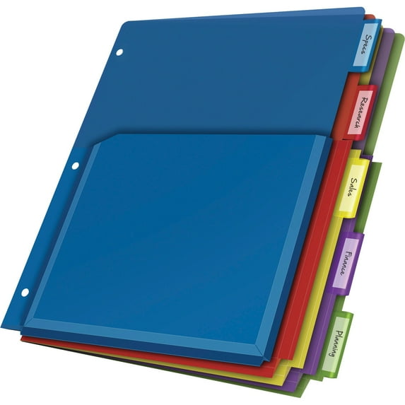 Expanding Pocket Index Dividers, 5-Tab, 11 X 8.5, Assorted, 1 Set/pack | Bundle of 5 Packs