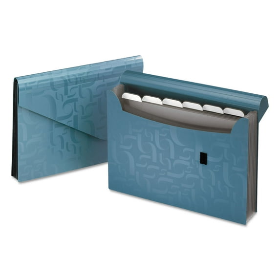 Expanding Poly Files, 3.5" Expansion, 7 Sections, 1/6-Cut Tab, Letter Size, Blue | Bundle of 5 Each
