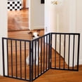 thumbnail image 1 of Expanding Portable Freestanding Wooden Pet Gate - Dark Brown, 1 of 5