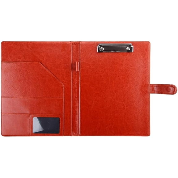 Expanding Portfolio Folder Faux Leather Document Organizer with Accordion File Pocket, Professional Binder for Business, Interview, Office, School