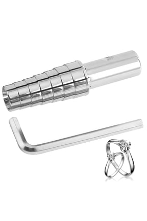 Expanding Ring Mandrel Tool Set, Metal Ring Sizer For Jewelry Making, Professional Shaper With Hex Wrench, Lathe Accessory For Resizing, Adjusting, Repairing Rings