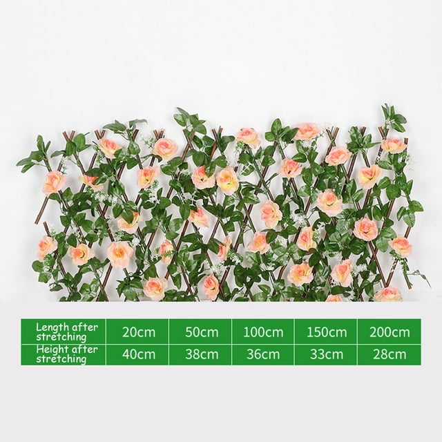 Expanding Trellis Artificial Flower Garden Wall Leaf Wood Telescopic