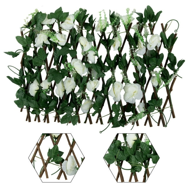 Expanding Trellis Artificial Flower Garden Wall Leaf Wood Telescopic