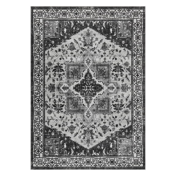 ExpanseEcho Modern Washable Area Rug 9x12 ft Non-Slip Low Pile for Living Room Bedroom
