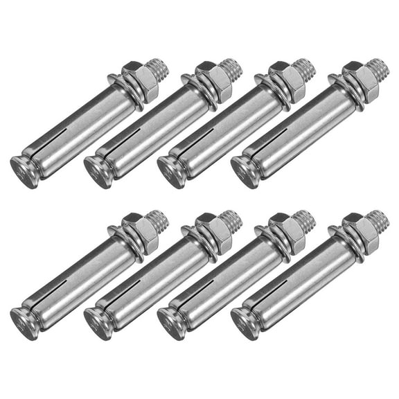 Expansion Bolt Bracket Expansion Screw Bolts Expand Bolt Stainless Steel Silver 6.20X1.50X1.50CM 8 Pcs