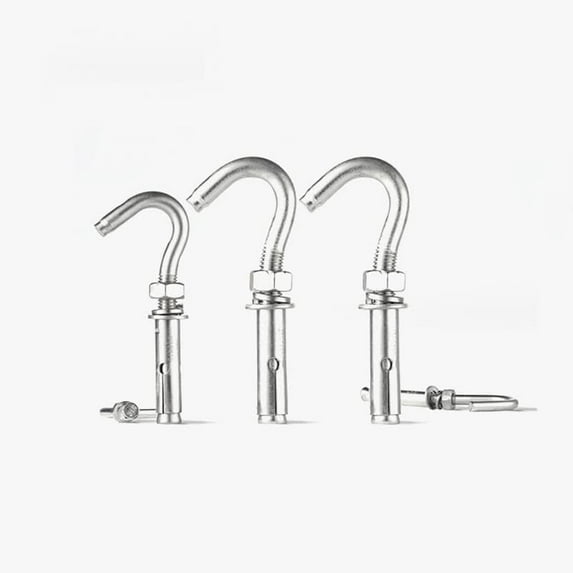 Expansion Bolts,Bolt Hooks,Wall Fastener Nail,Expansion Screws Hooks M6 M8 M10 M12 304 Stainless Steel Eye Bolt Open Anchor Hook For Basket Ceiling Fan Hanging(Length:4PCS,Size:M12) (Color : 4pcs, S (