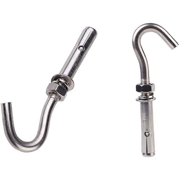 Expansion Bolts,Bolts Screws,Anchor Bolt, Screws, M12 Expansion Bolt Bolt Hook - 304 Stainless Steel Nuts and Bolts Sleeve Anchor -Silver,(M6,M8,M10.M12) (Color : Silver)