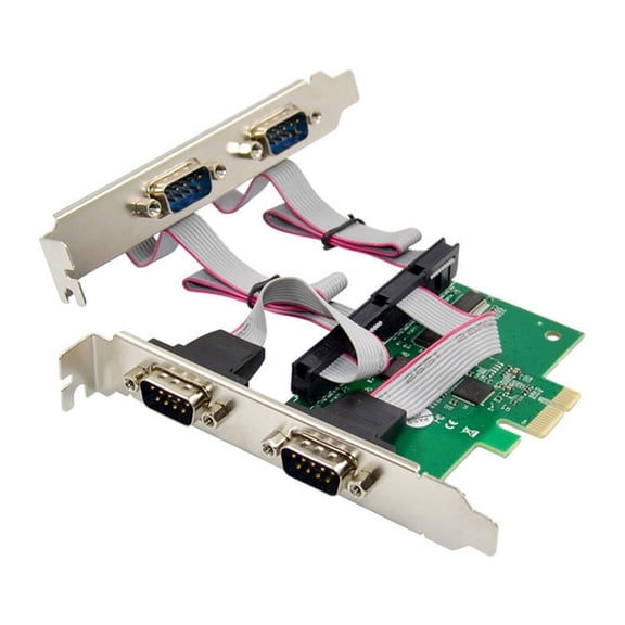 Expansion Card ST318 PCIe X1 AX99100 4S DB-9 Pin RS232 COM1 Port