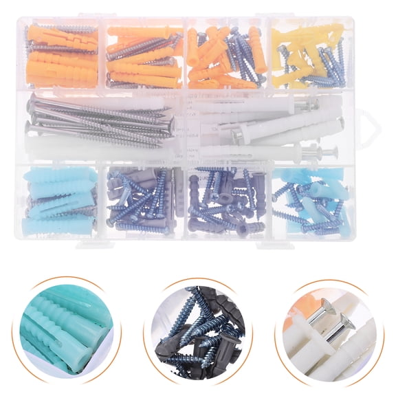 Toyandona 1Set Self Tapping Screws Kit with Assorted Sizes in Plastic Case for Home Use