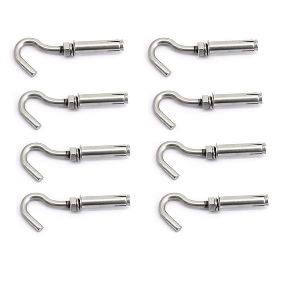 Expansion Screw Bolts Open Cup Hook 304 Stainless Steel Anchor Bolts with Open Hook Sleeve Screw for Wall Masonry Concrete Expansion Heavy Duty Bolts