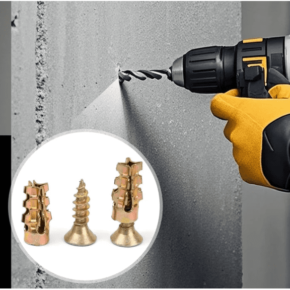 Expansion Screw Set 6×14mm, 6×14mm Short Expansion Screw Set, Multi-Purpose Anchoring Screws for Fixing Worn Thread on Home Cabinet and Storage Furniture 10PCS
