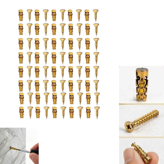 Metal Anchor Fastener Assortment, Wall Mount Hardware for Tile, Stone and Cabinet, Short Screws for Hinge & Fixture Installation, Hardware Supplies for Kitchen, Bathroom, Multiple Pack Sizes (A)