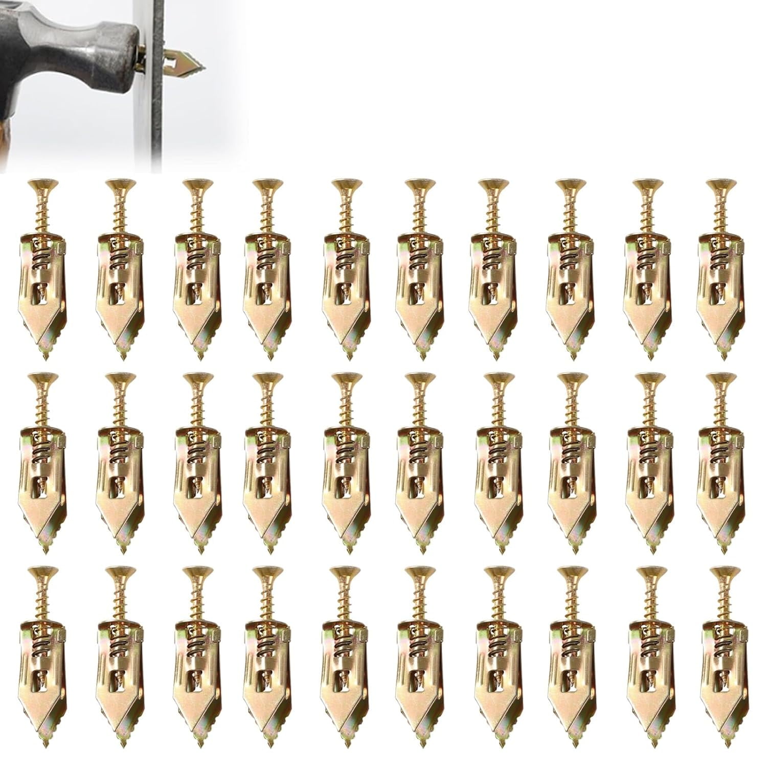 Expansion Screws for Drywall, Dry Wall Anchors and Screws Kit, Quick Drive Expansion Screws, Self Drilling Drywall Anchors, Sheetrock Anchors, Easy Application No Drill or Holes in Wall