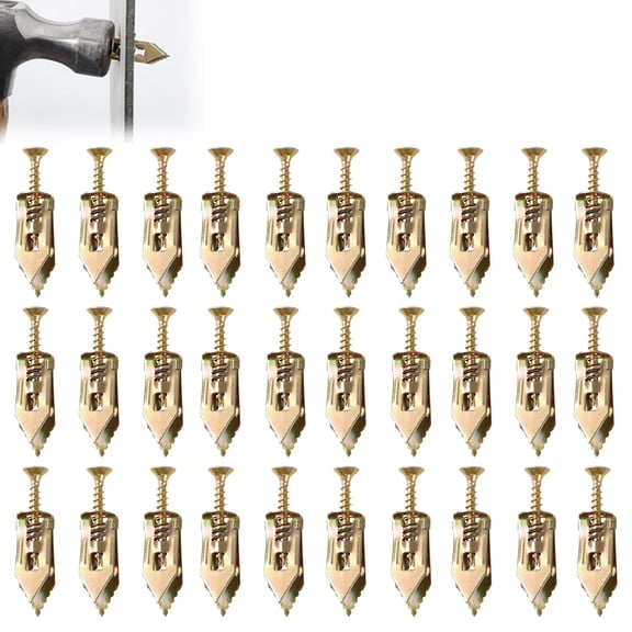 Expansion Screws for Drywall, Dry Wall Anchors and Screws Kit, Quick Drive Expansion Screws, Self Drilling Drywall Anchors, Sheetrock Anchors, Easy Application No Drill or Holes in Wall