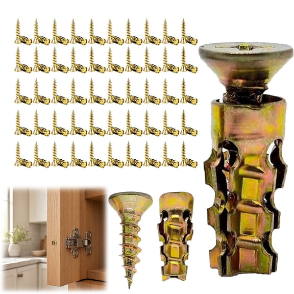 Expansion Screws Set for Cabinet Door Hinge Repair, Thread Repair Screws for Stripped Holes 6×14mm