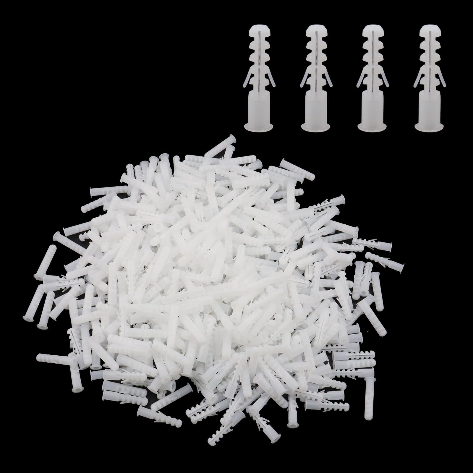 Expansion Tube,M5 x 25 mm Plastic Drywall Expansion Pipe Drywall Anchors Ribbed Wall Anchors,Pack of 1000