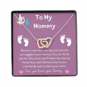Expect Mom Gift, Baby Bump Necklace, From Baby To Mom, Mothers Day Gift For Pregnant Mom, Baby Shower Gift, Christmas Gift Expecting Friend, Necklaces with Meaningful Messages Card Inside