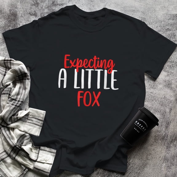 Expecting A Little Fox Funny Pregnancy New Mom, Small, Black