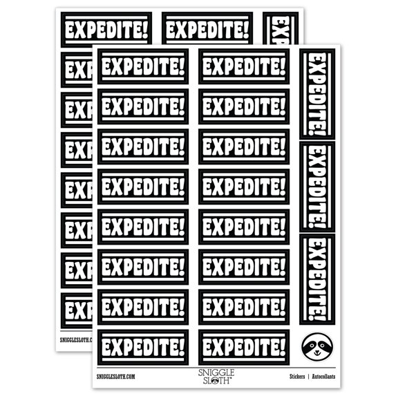 Expidise Expedite Bold Express Mail ASAP Sticker Set - Black - Gloss Finish - 2. ...