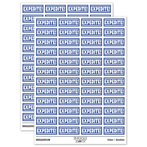 Expedite Bold Express Mail ASAP Sticker Set - Dark Blue - Matte Finish - 1.25" Mini