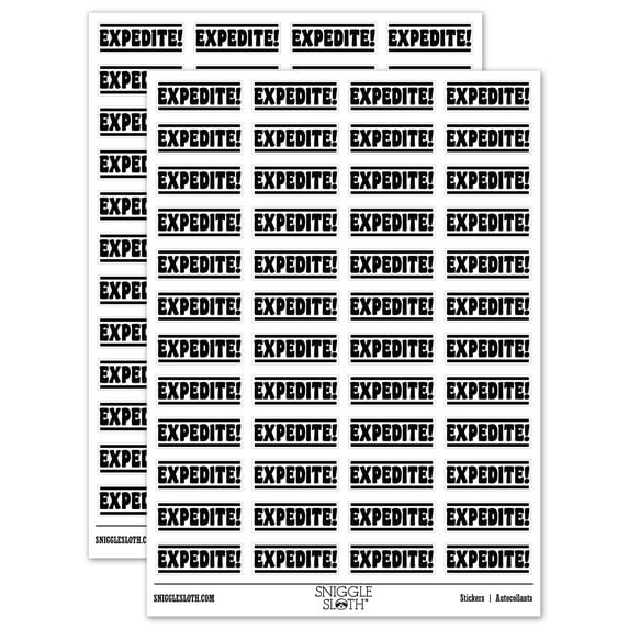 Expedite Bold Express Mail ASAP Sticker Set - White - Gloss Finish - 1.25" Mini