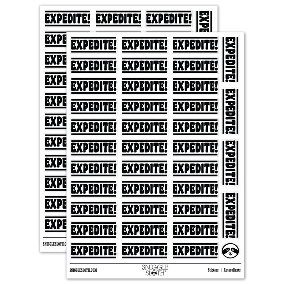Expedite Bold Express Mail ASAP Sticker Set - White - Matte Finish - 1.5" Small