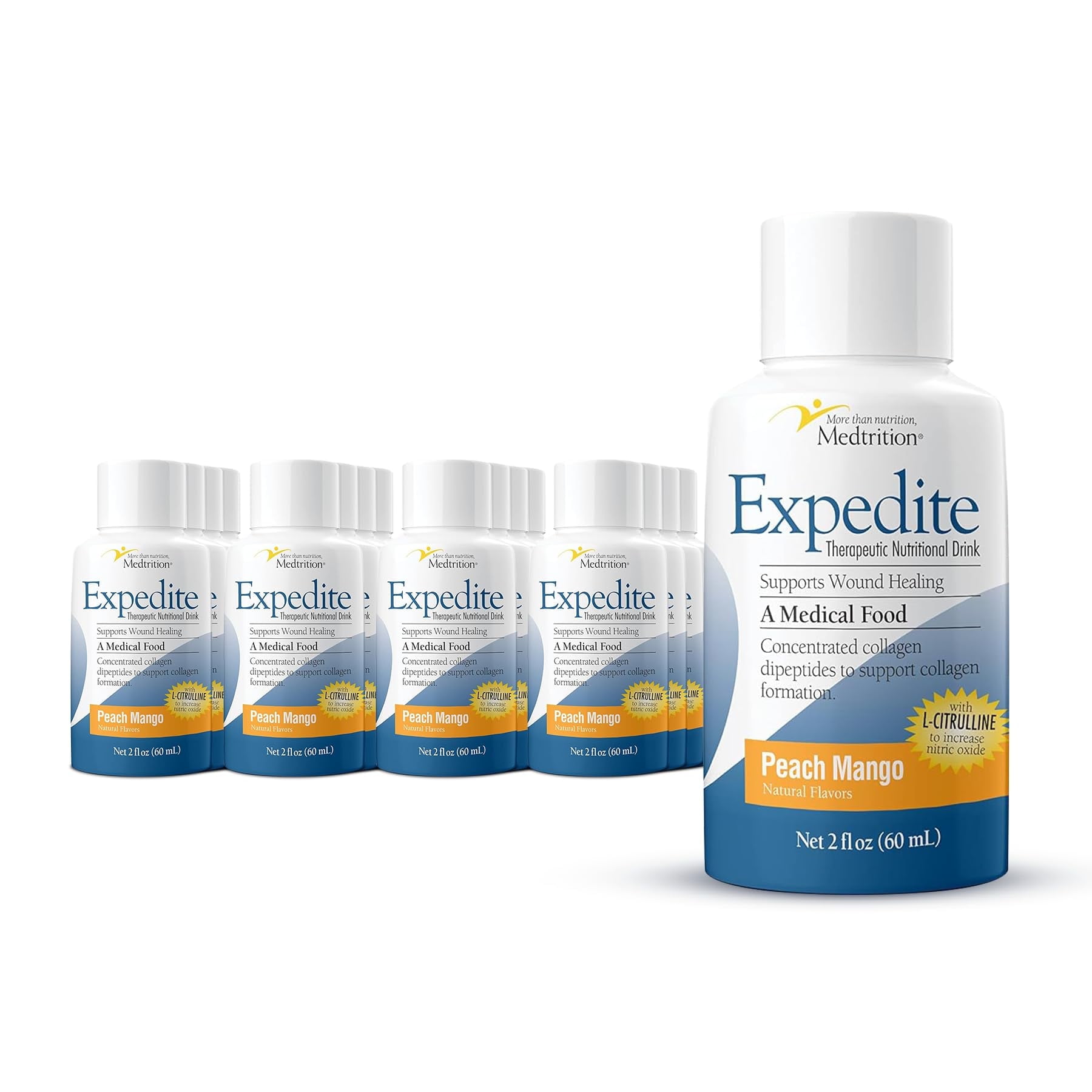 Expedite Liquid Collagen - 30x More Collagen Peptides Than Powders, Supports Wound Healing, Surgery Recovery, Diabetic Foot Ulcers, Skin Health and More (Pack of 24 Bottles)
