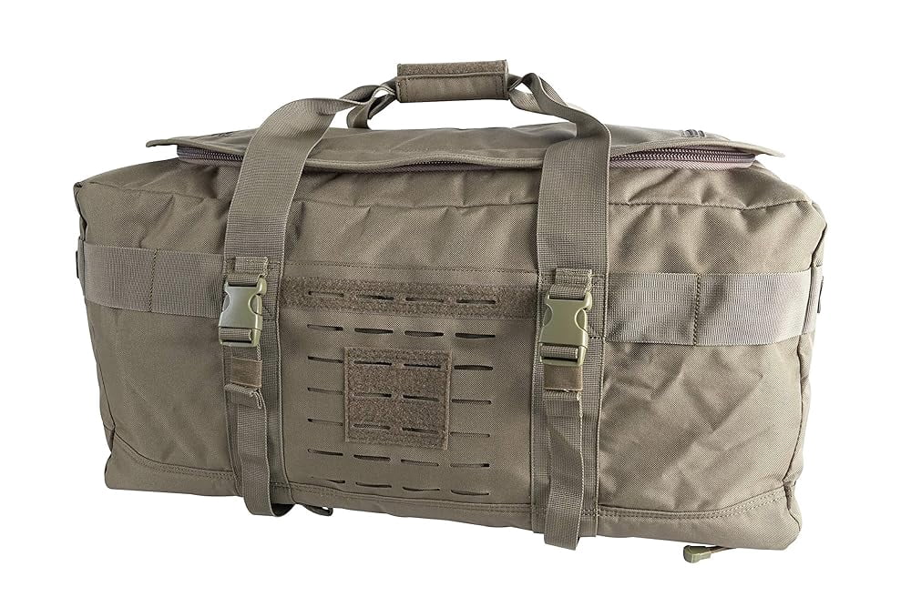 Expedition Carry On Size Travel Duffel Bag With Backpack Straps, Coyote