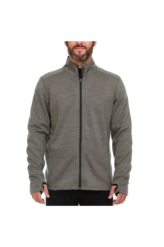 Heavyweight Men's Wool Full Zip Sweater - 100% Merino Wool