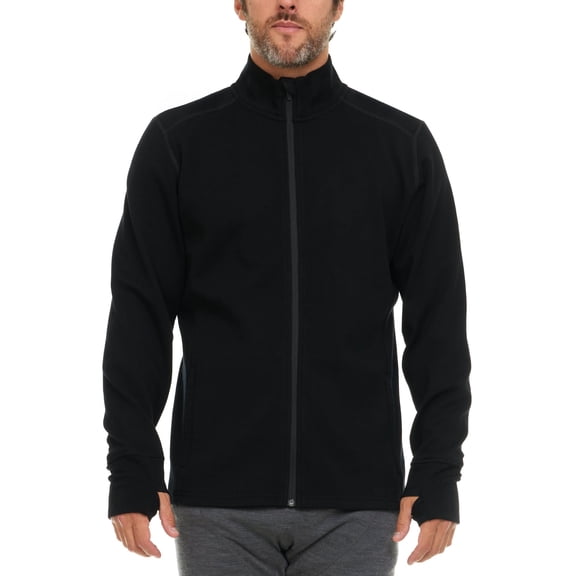 Heavyweight Men's Wool Full Zip Sweater - 100% Merino Wool