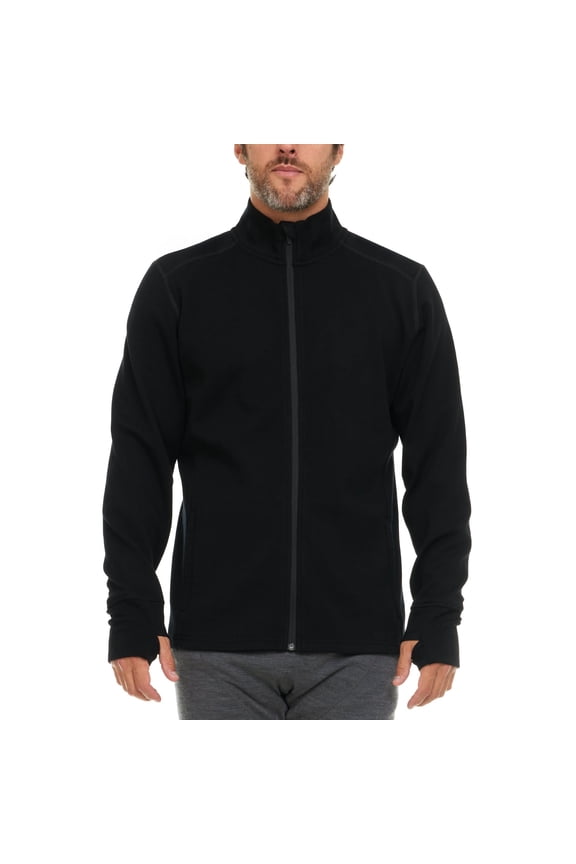 Heavyweight Men's Wool Full Zip Sweater - 100% Merino Wool