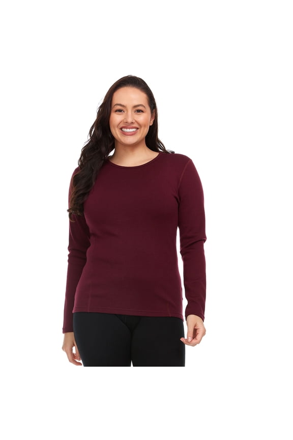 Heavyweight Women's Wool Crew Top Thermal Base Layer - 100% Merino Wool