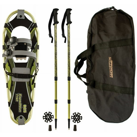 Expedition Trail Men and Women's Lightweight 36" Aluminum Frame Snowshoe Kit, Ratchet Binding