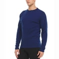 thumbnail image 1 of Merino Wool Expedition Weight Mens Crew Shirt - Heavy Weight Base Layer Top - Extreme Cold Weather Gear - Navy Blue - XX-Large, 1 of 5
