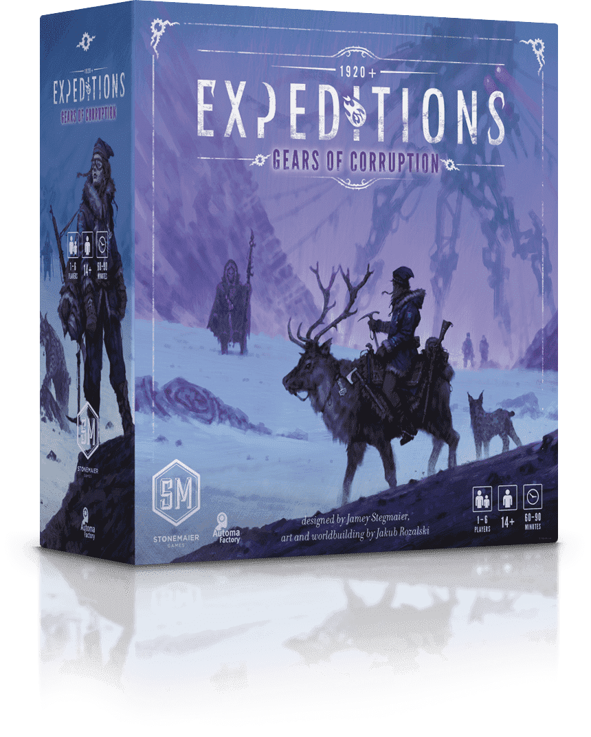 Stonemaier Games: Expeditions: Gears of Corruption | Expansion to Expeditions - A Competitive Engine Building & Exploration Strategy Board Game | 1-6 Players, 90 Mins, Ages 14+ Stonemaier Games: Expeditions: Gears of Corruption | Expansion to Expeditions - A Competitive Engine Building & Exploration Strategy Board Game | 1-6 Players, 90 Mins, Ages 14+