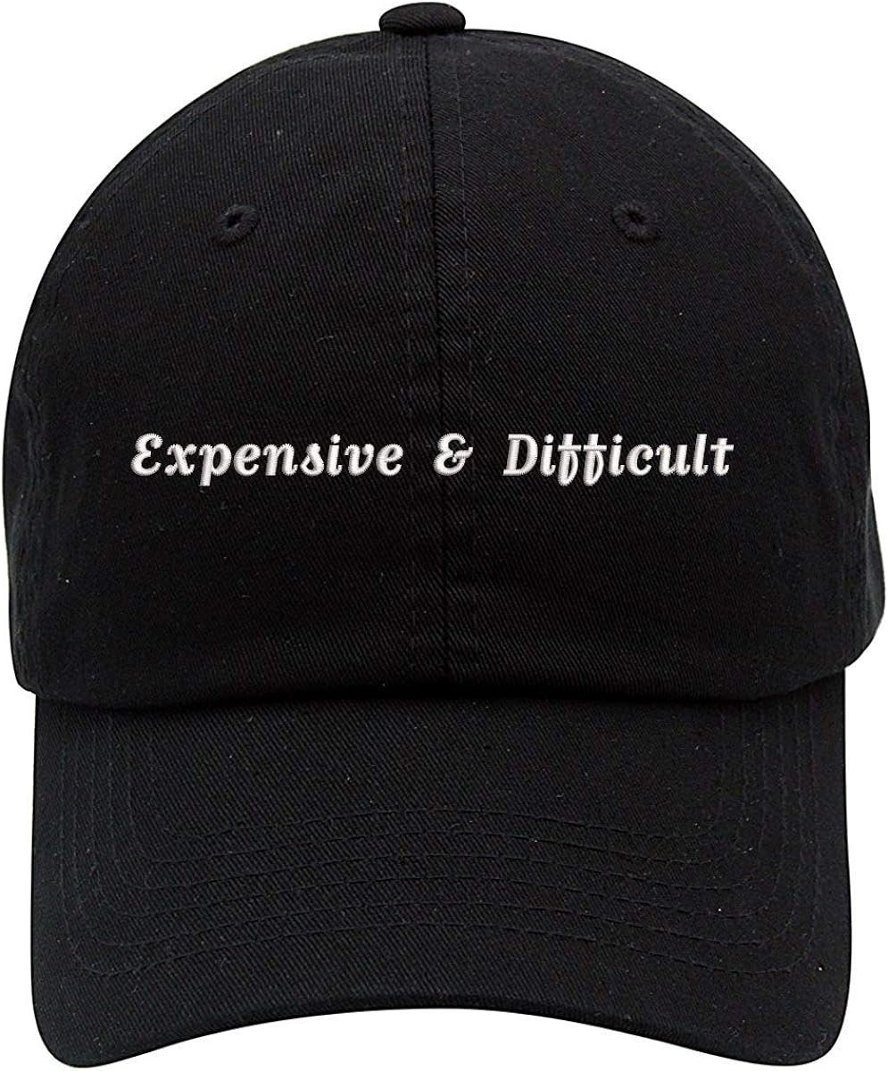 Expensive And Difficult Text Embroidered Low Profile Soft Crown Unisex