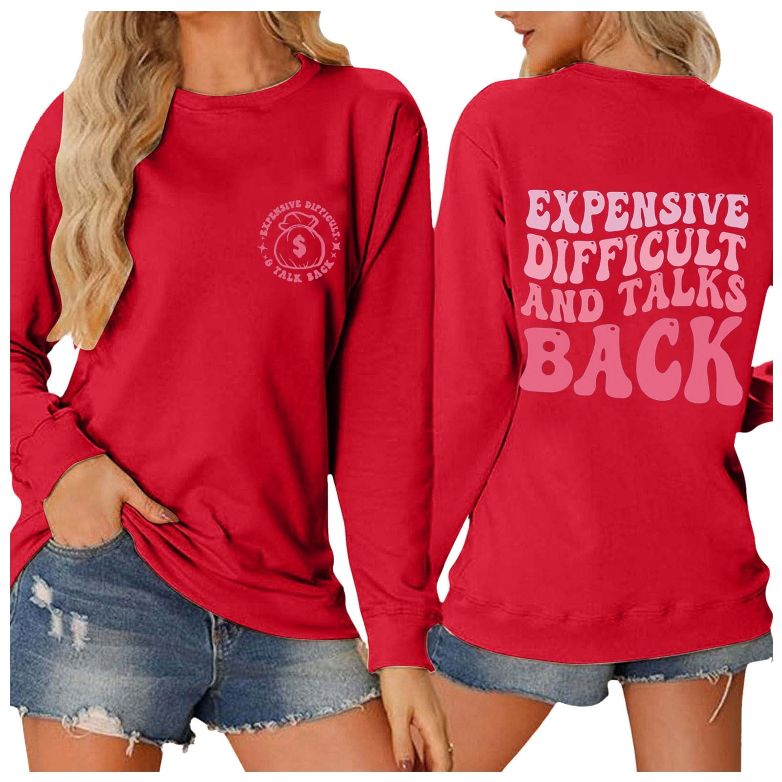Expensive Difficult And Talks BackSweatshirt Women's Loose Cozy Hoodie