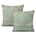 thumbnail image 1 of Experience Coastal Elegance with Set of 2 Ocean Coral Nautical Pillow Covers - Beach Themed Seashell Starfish Design, 16x16 inch., 1 of 7