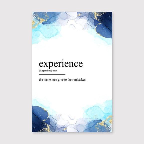 Experience Definition Canvas Wall Art – Trendy Blue Minimal Typography Decor for Any Room - 8x12 inches