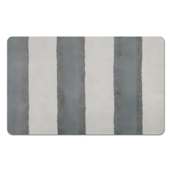 Experience Elegance with Our 20x32 inch Striped Microfiber Bathroom Rugs - Extra Thick, Highly Absorbent Bath Mat, Anti-Slip & Machine Washable for Tub & Shower
