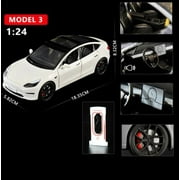 Experience the Future: 1:24 Scale Tesla Model 3 Diecast Vehicle Model Car Toy with Sound and Light - Perfect Christmas Gift for Car Enthusiasts in the US