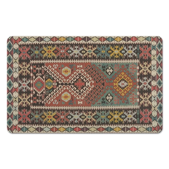 Experience Luxury with our Boho Bathroom Rugs: Non-Slip Aztec Bath Mat, Soft and Absorbent, with Western Geometric Design - Perfect for Modern Farmhouse Decor, 20x32 Inch
