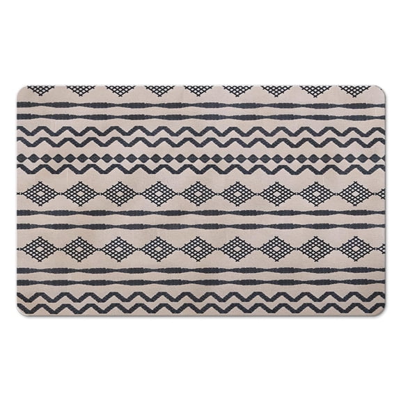 Experience Luxury & Comfort with our 20x32in Boho Bath Rug Runner - Non-Slip Moroccan Geometric Farmhouse Style, Soft Microfiber, Machine Washable Floor Mats for Bathtub, Sink, and Shower