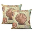 thumbnail image 1 of Experience Nautical Luxury: Set of 2 Ocean Coral 18x18 inch Seashell Starfish Throw Pillow Covers for Your Space., 1 of 7